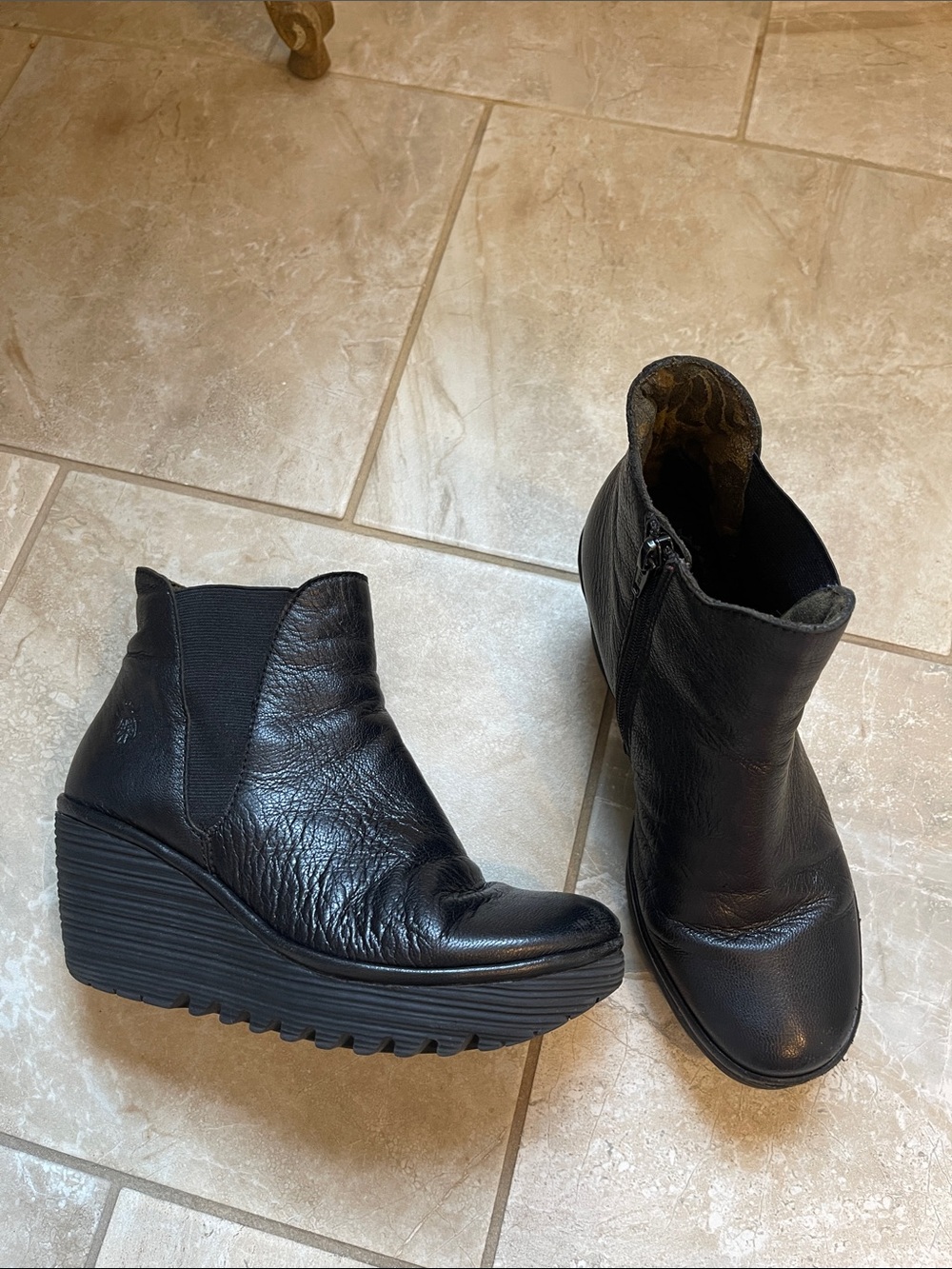 Fly London Yosemite Boots Black 36 Wedge
